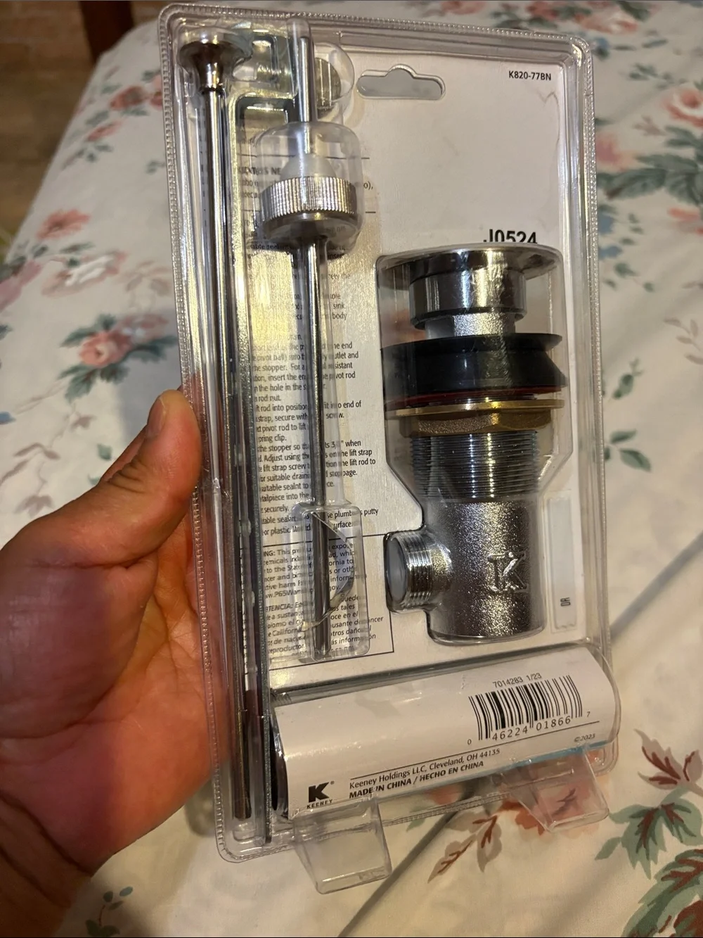 Keeney K820 77BN Sink Pop Up Assembly Brushed Nickel Drain Kit with Lift Rod